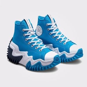 Converse Run Star Motion CX High Platform Dial Up Blue White size 8 NEW